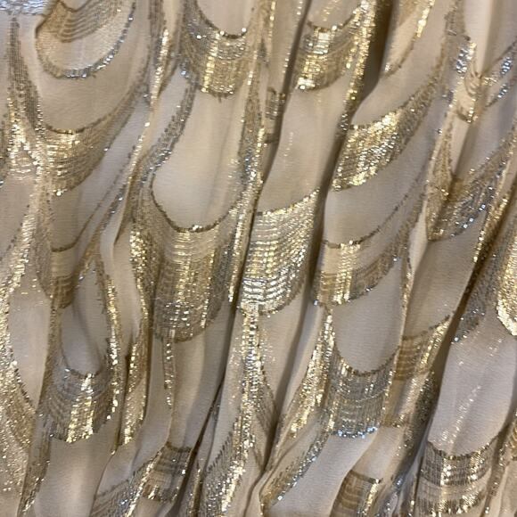 Rachel Zoe Frankie Metallic Silk Chiffon Grecian Peasant Mini Dress 4 - Picture 11 of 12